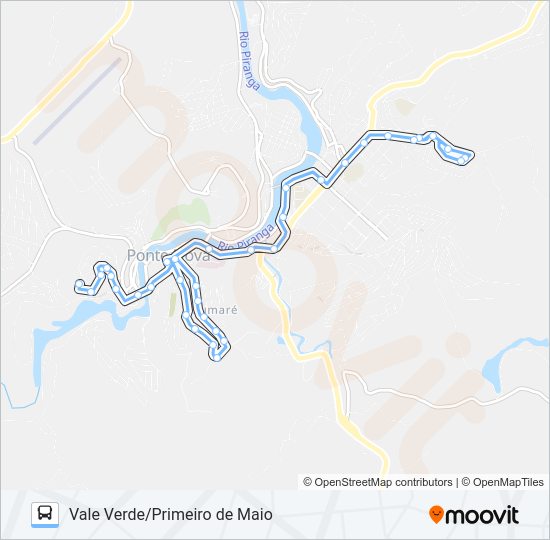 Mapa da linha 05 U de ônibus