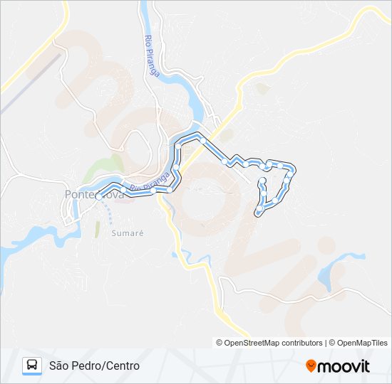 Mapa da linha 06 U de ônibus