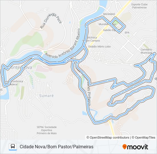 Rota da linha 38a: horários, paradas e mapas - Terminal (Atualizado)