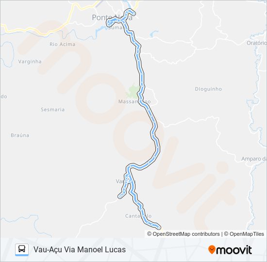 Mapa da linha 35 D de ônibus