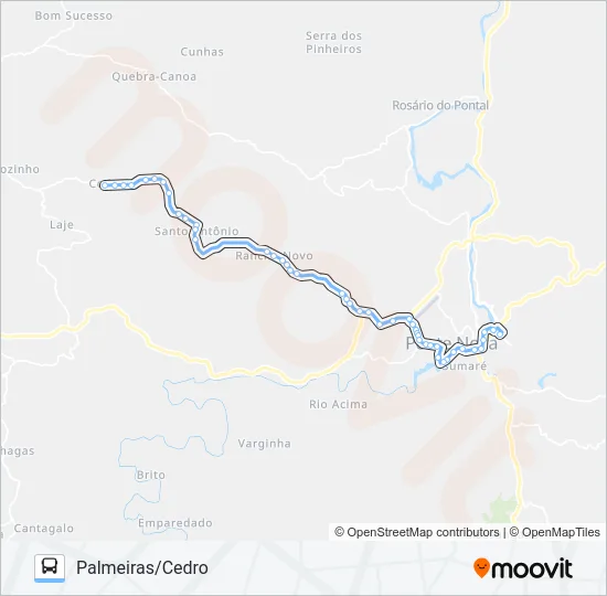 61 R Bus Line Map