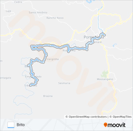 Mapa da linha 62 R de ônibus