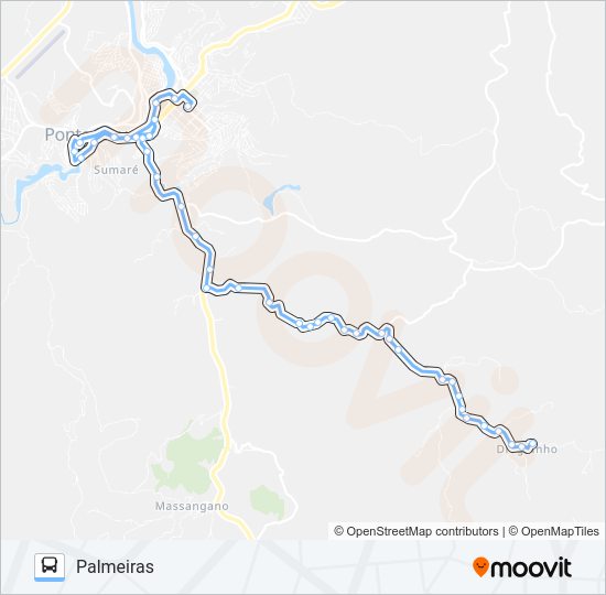 Mapa da linha 65 R de ônibus