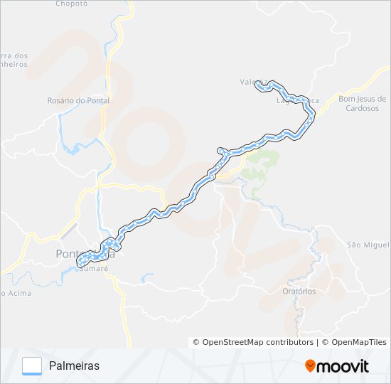 Mapa da linha 67 R de ônibus