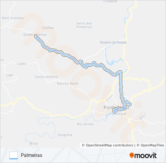 Mapa da linha 70 R de ônibus