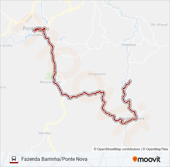 Mapa da linha 4402 de ônibus