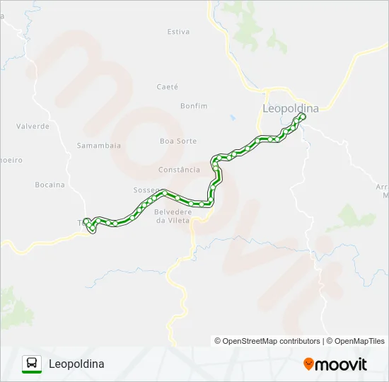 LEOPOLDINA / TEBAS Bus Line Map