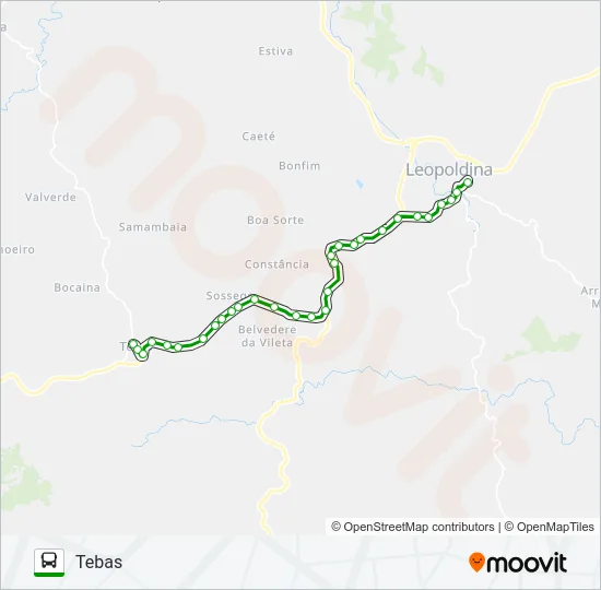 LEOPOLDINA / TEBAS Bus Line Map