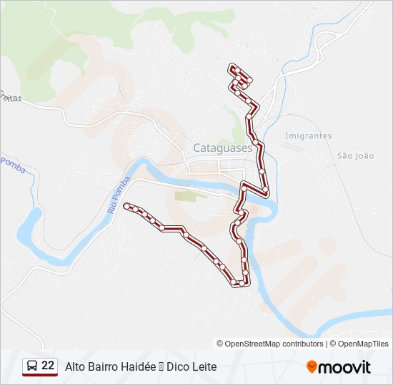 Mapa da linha 22 de ônibus