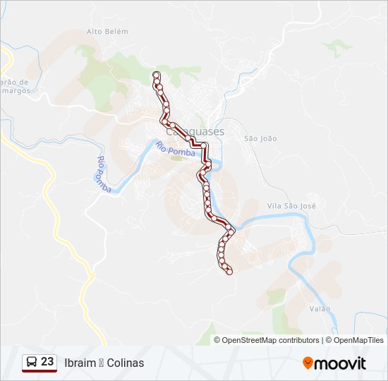 Mapa da linha 23 de ônibus