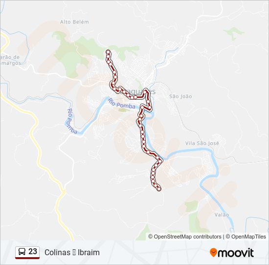 Mapa da linha 23 de ônibus