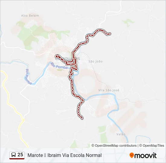 25 Bus Line Map