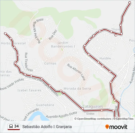 34 Bus Line Map