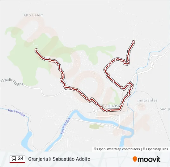 34 Bus Line Map