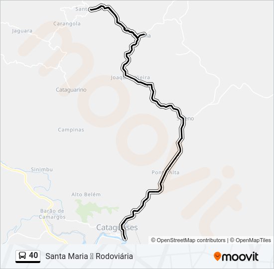 Mapa da linha 40 de ônibus