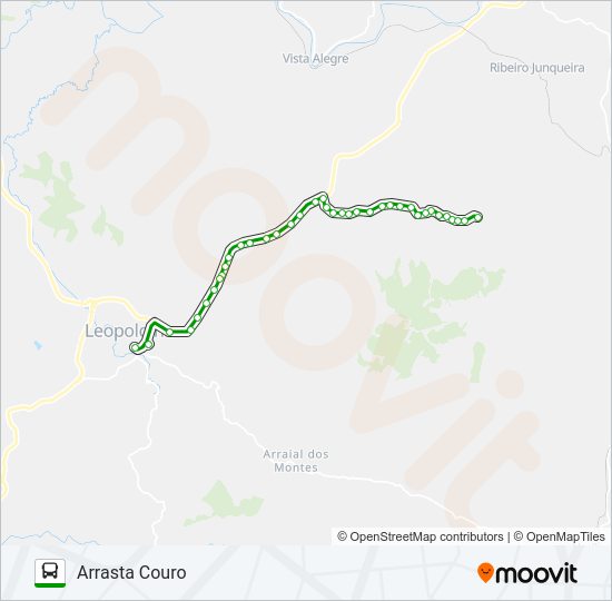 Mapa da linha LEOPOLDINA / ARRASTA COURO de ônibus