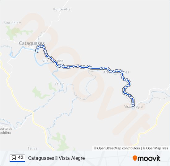 Mapa da linha 43 de ônibus