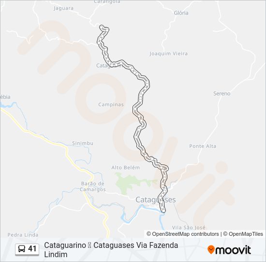 Mapa da linha 41 de ônibus