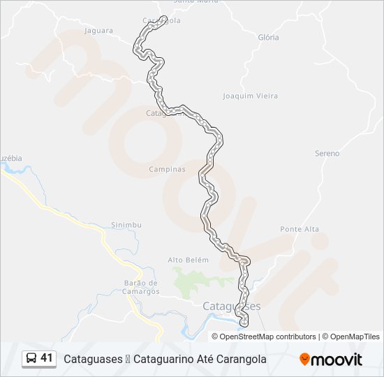 Mapa da linha 41 de ônibus