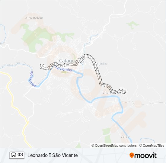 Mapa da linha 03 de ônibus