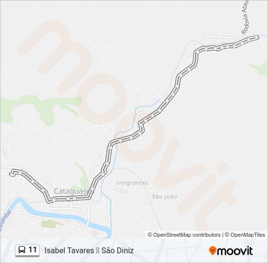 Mapa da linha 11 de ônibus