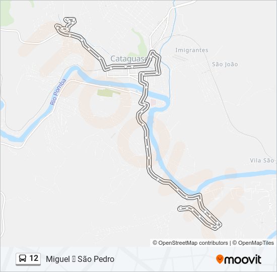 Mapa de 12 de autobús