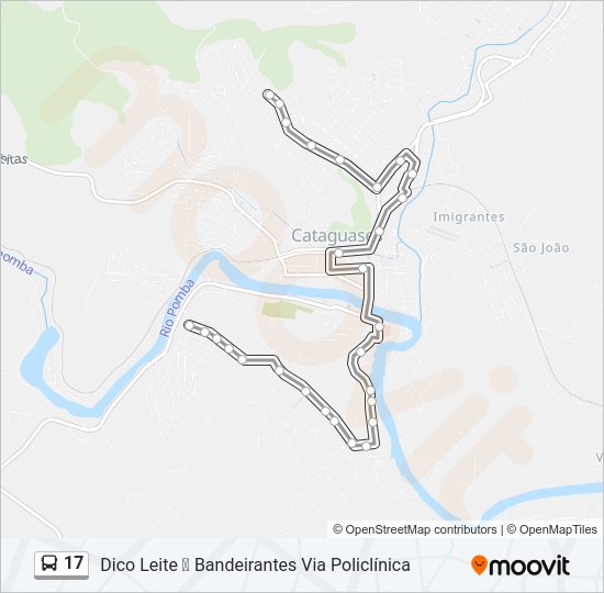 Mapa da linha 17 de ônibus