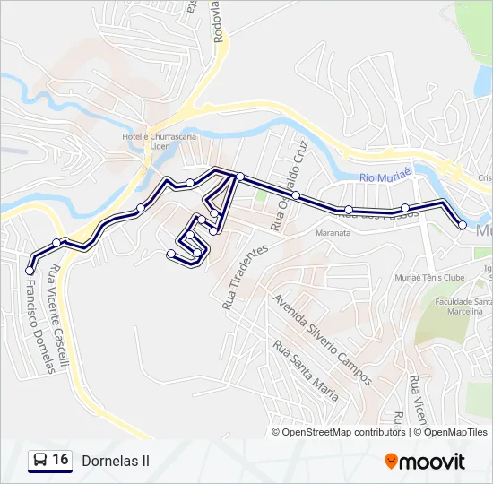 16 Bus Line Map