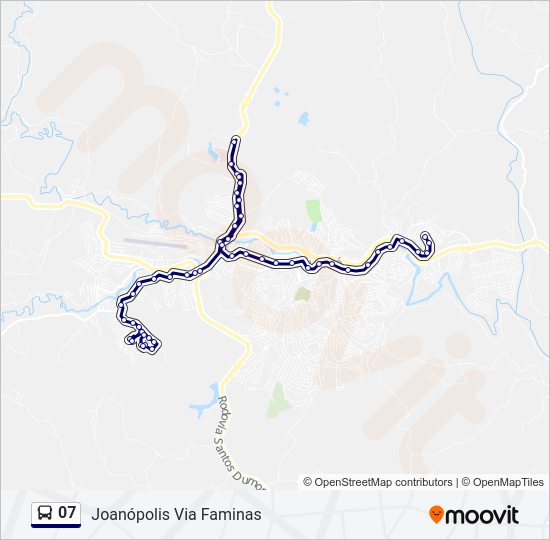 Mapa da linha 07 de ônibus