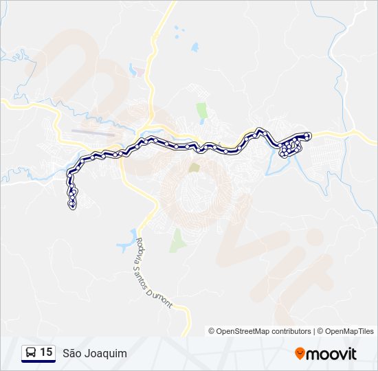 Mapa da linha 15 de ônibus