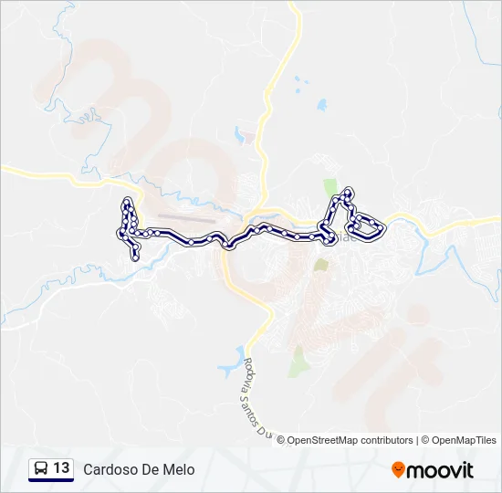 13 Bus Line Map