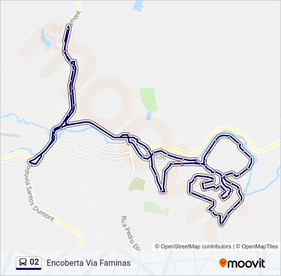 Mapa da linha 02 de ônibus