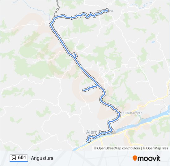 Mapa de 601 de autobús