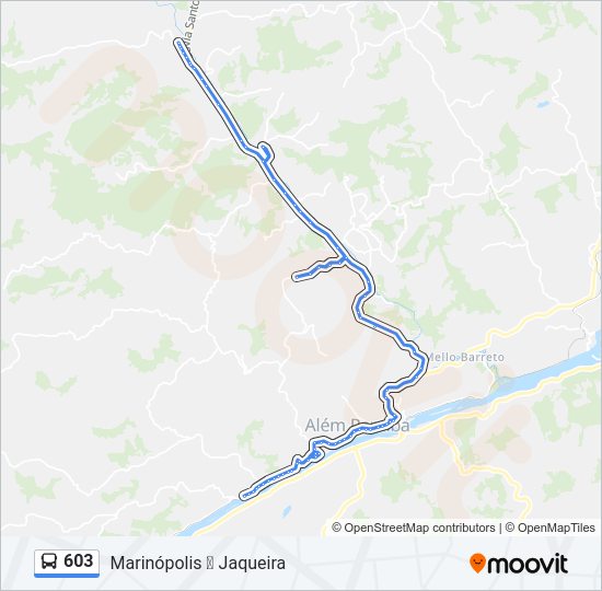 Mapa da linha 603 de ônibus