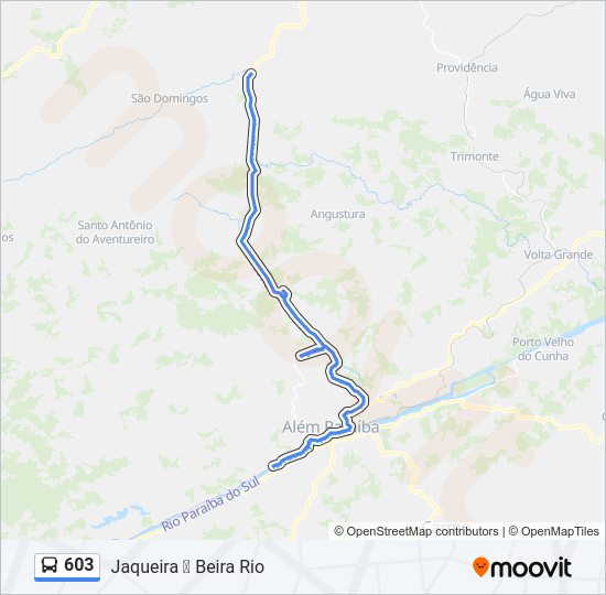 Mapa da linha 603 de ônibus