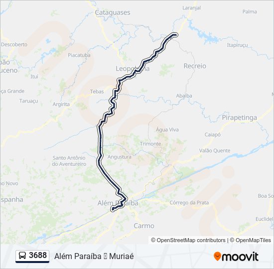 Mapa da linha 3688 de ônibus