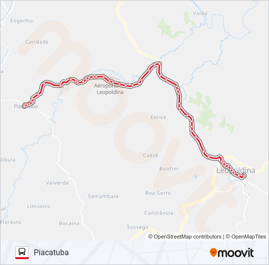 Mapa de LEOPOLDINA / PIACATUBA de autobús