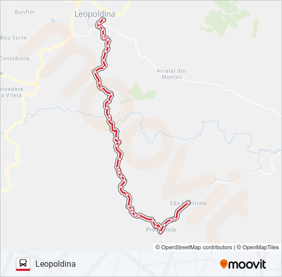 LEOPOLDINA / PROVIDÊNCIA bus Line Map