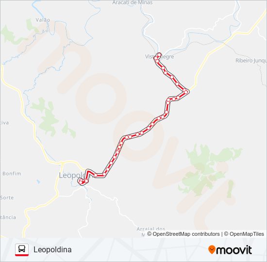 Mapa de LEOPOLDINA / VISTA ALEGRE de autobús