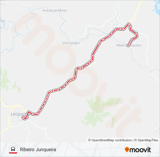 LEOPOLDINA / RIBEIRO JUNQUEIRA Bus Line Map