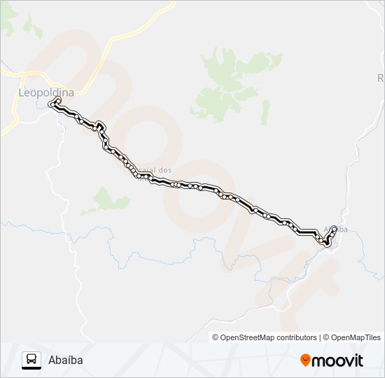 Mapa da linha LEOPOLDINA / ABAÍBA de ônibus