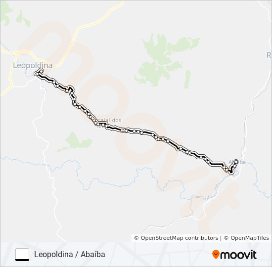 Mapa da linha LEOPOLDINA / ABAÍBA de ônibus