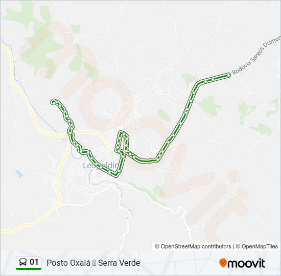 Mapa da linha 01 de ônibus