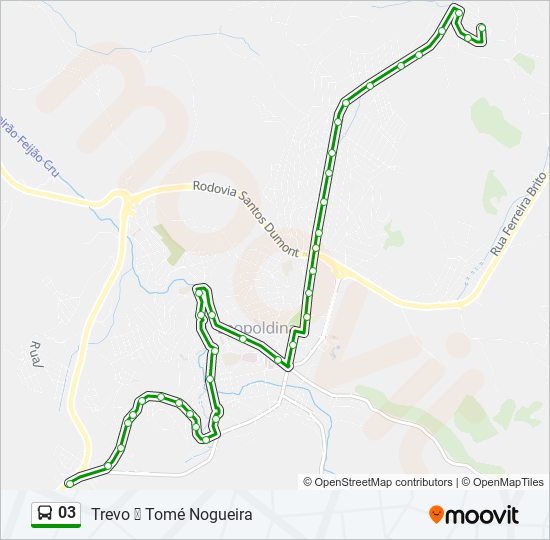 Mapa da linha 03 de ônibus