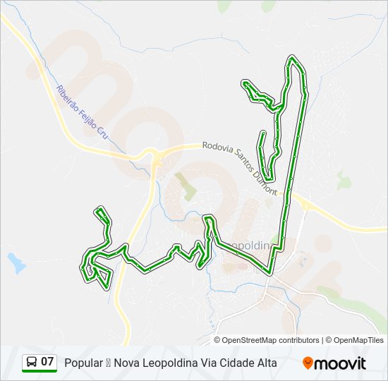 Mapa da linha 07 de ônibus