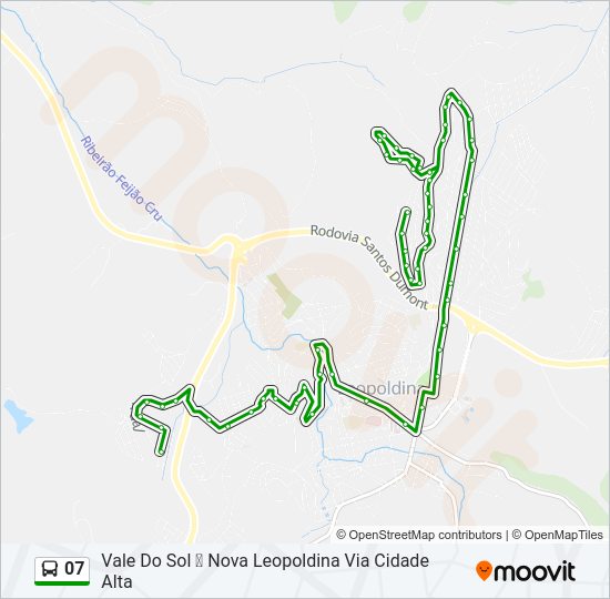 Mapa da linha 07 de ônibus