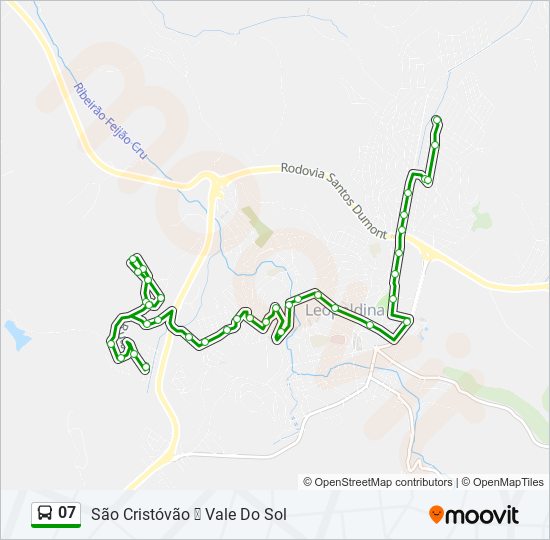 Mapa da linha 07 de ônibus