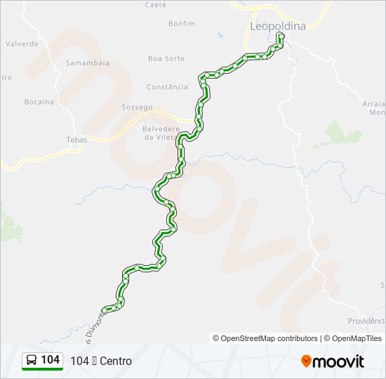 Mapa de 104 de autobús