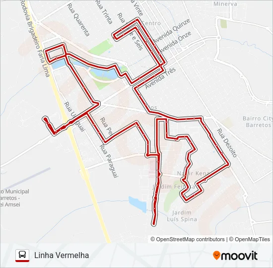 VERMELHA Bus Line Map