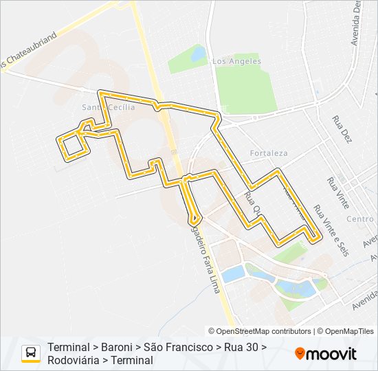 Mapa de BARONI de autobús